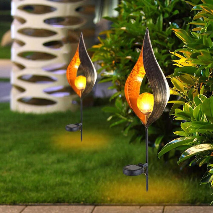 Lisslune | IgnisLuxe LED Garden Light with Artificial Flame Look | Solar Powered | Atmospheric Outdoor Lighting | Decor for Garden & Terrace