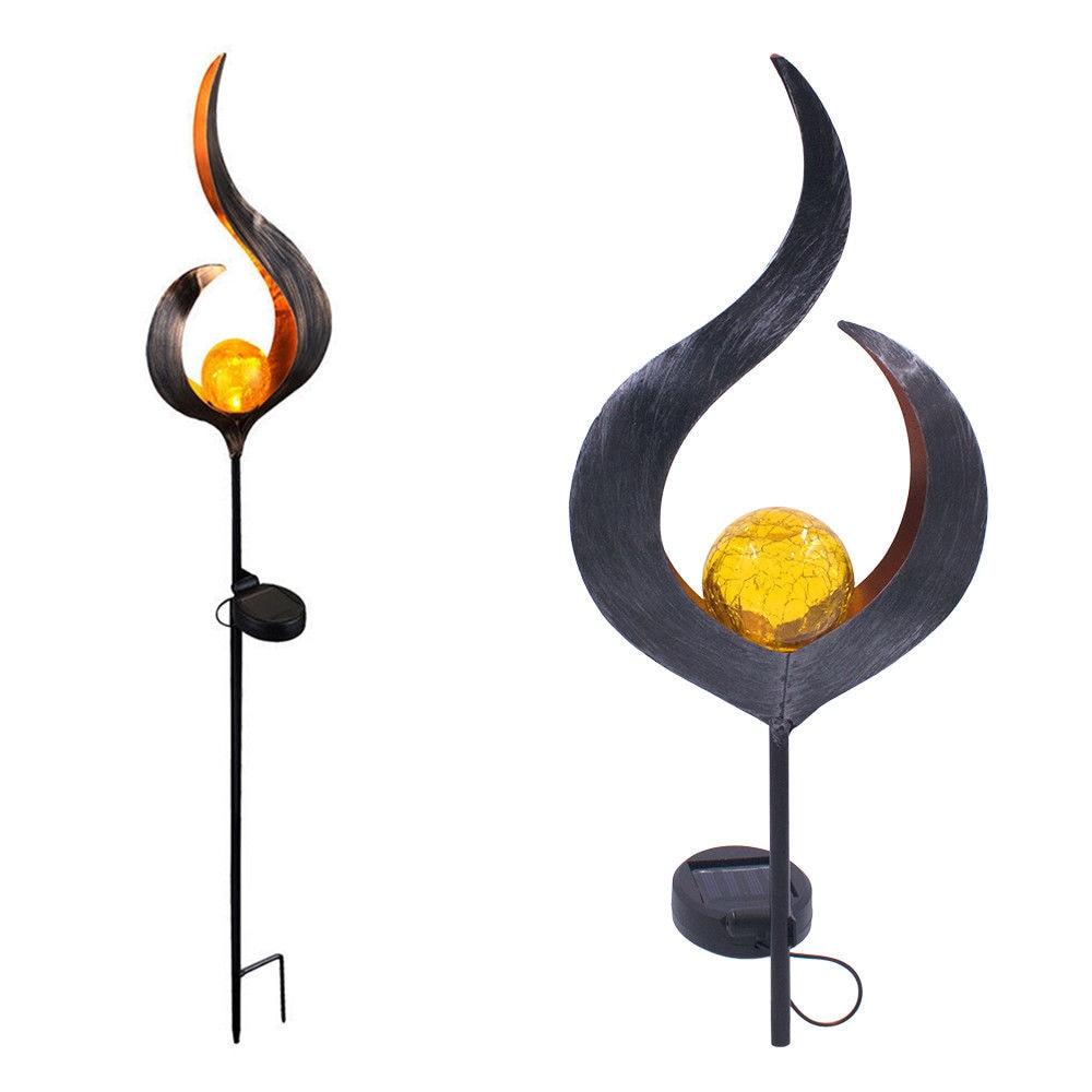 Lisslune | IgnisLuxe LED Garden Light with Artificial Flame Look | Solar Powered | Atmospheric Outdoor Lighting | Decor for Garden & Terrace