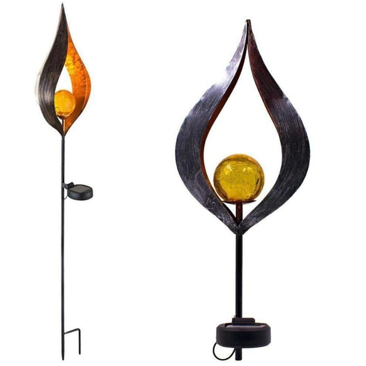 Lisslune | IgnisLuxe LED Garden Light with Artificial Flame Look | Solar Powered | Atmospheric Outdoor Lighting | Decor for Garden & Terrace