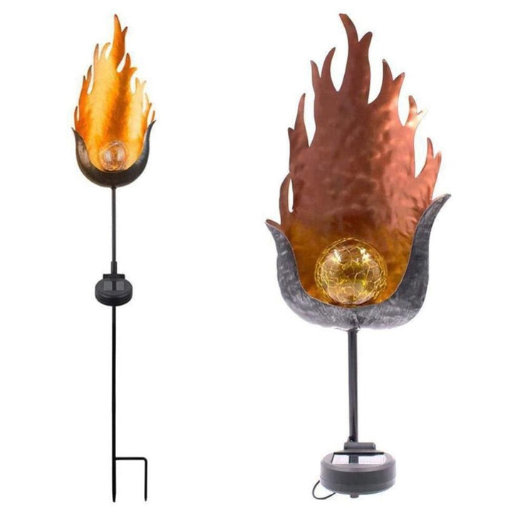 Lisslune | IgnisLuxe LED Garden Light with Artificial Flame Look | Solar Powered | Atmospheric Outdoor Lighting | Decor for Garden & Terrace