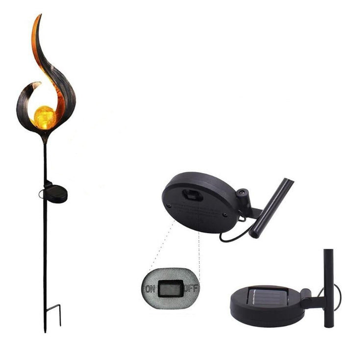 Lisslune | IgnisLuxe LED Garden Light with Artificial Flame Look | Solar Powered | Atmospheric Outdoor Lighting | Decor for Garden & Terrace