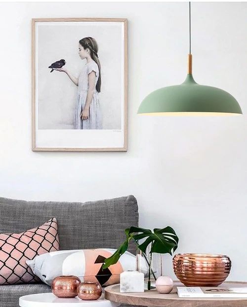 Lisslune | Pendant lights made of metal and wood in delicate pastel shades