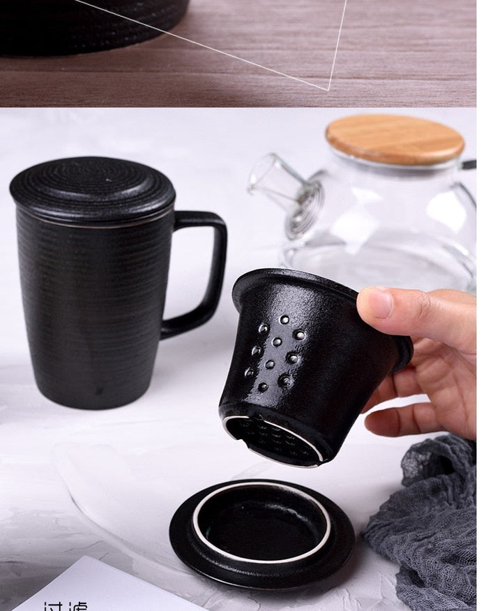Lisslune | Ceramic Tea Infuser Mug With Lid