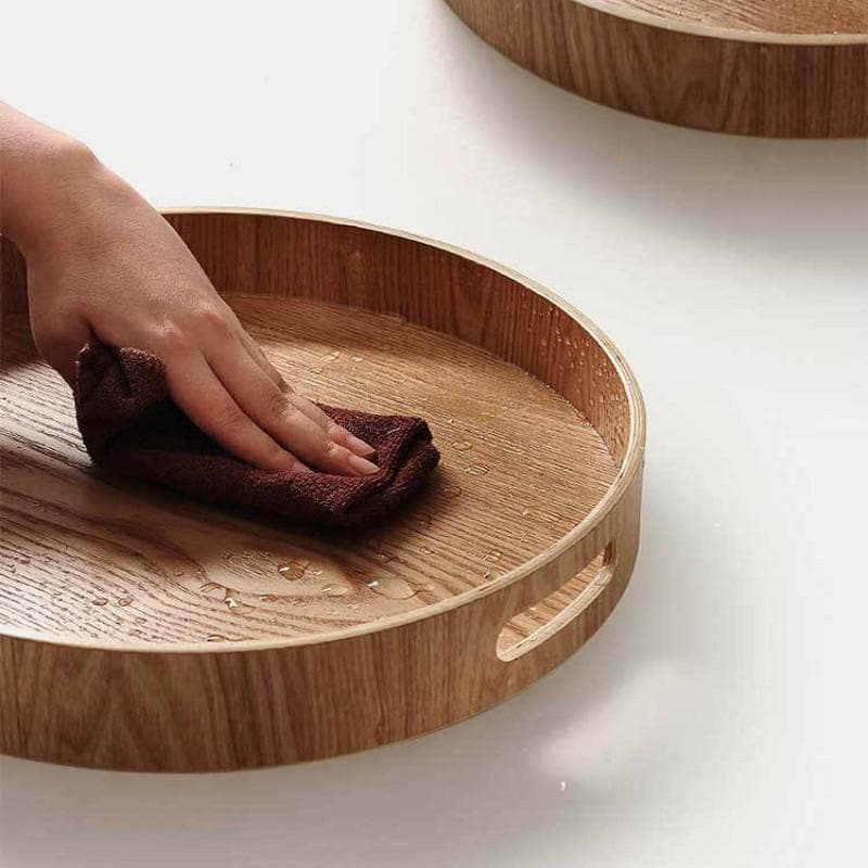 Lisslune | Slim, round serving trays made of wood