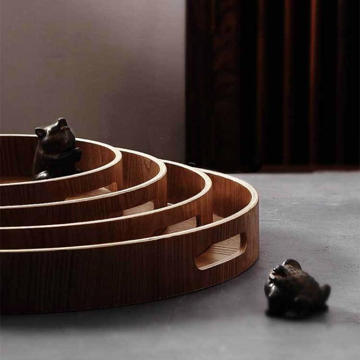 Lisslune | Slim, round serving trays made of wood