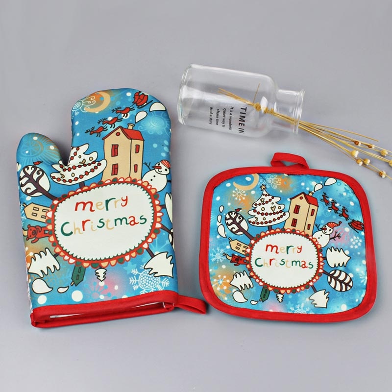 Lisslune | Heat Resistant Christmas Oven Mitts