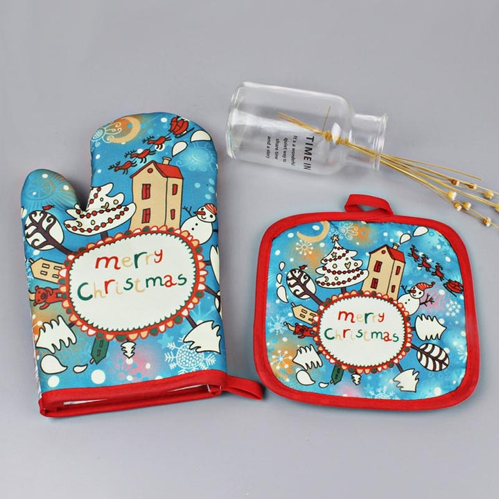 Lisslune | Heat Resistant Christmas Oven Mitts