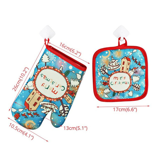 Lisslune | Heat Resistant Christmas Oven Mitts