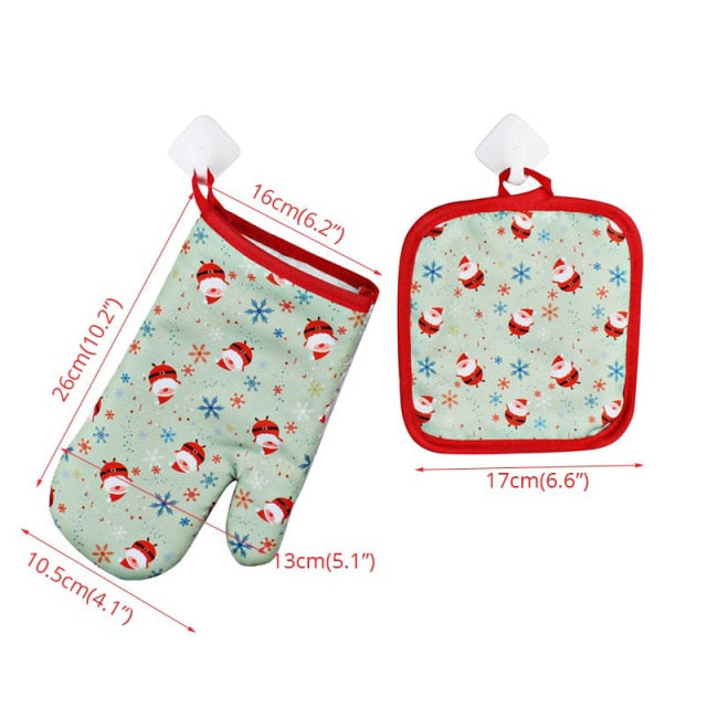 Lisslune | Heat Resistant Christmas Oven Mitts