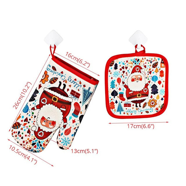 Lisslune | Heat Resistant Christmas Oven Mitts