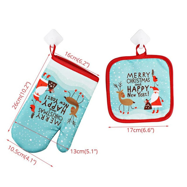 Lisslune | Heat Resistant Christmas Oven Mitts