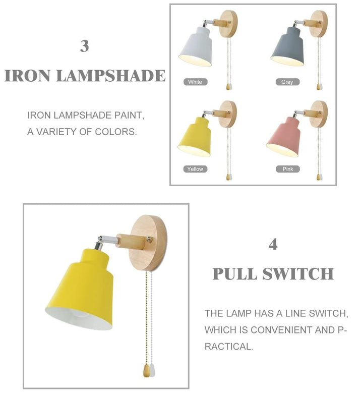 Lisslune | Rotatable Collin Wall Light with Pull Chain Switch