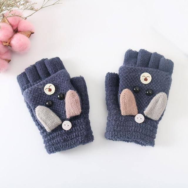 Lisslune | Kids gloves without fingertips with hat
