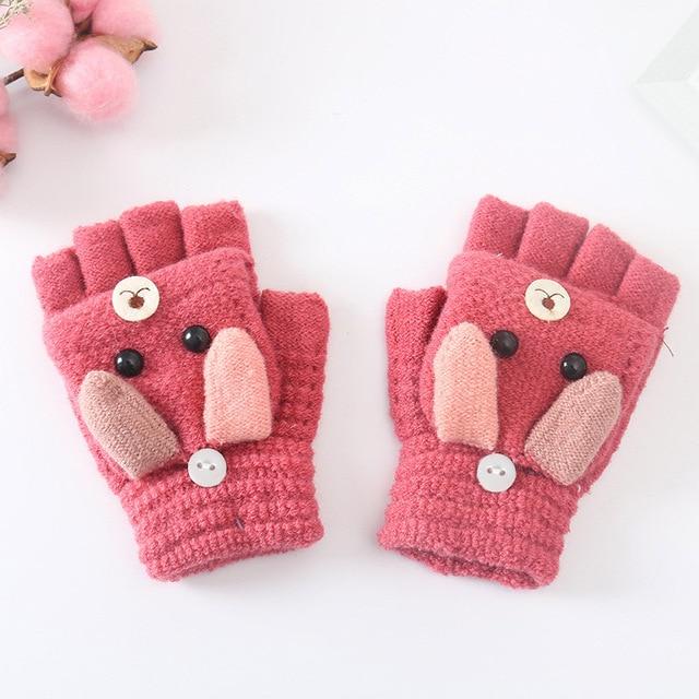 Lisslune | Kids gloves without fingertips with hat