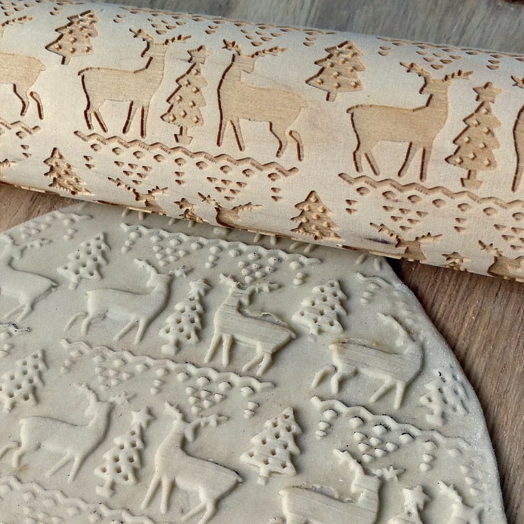 Lisslune | 3D Wooden Christmas Rolling Pin