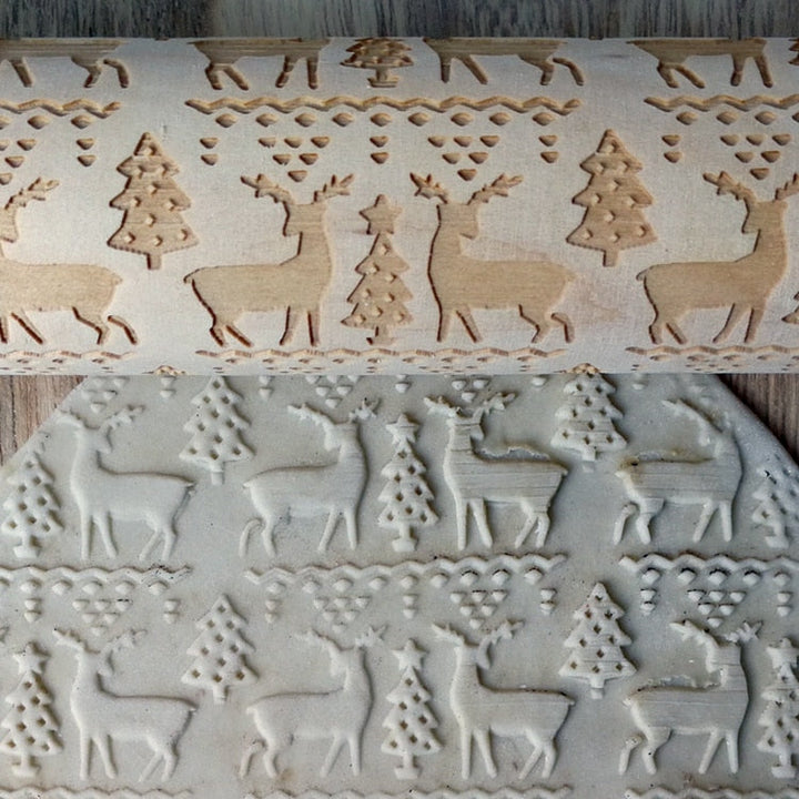Lisslune | 3D Wooden Christmas Rolling Pin