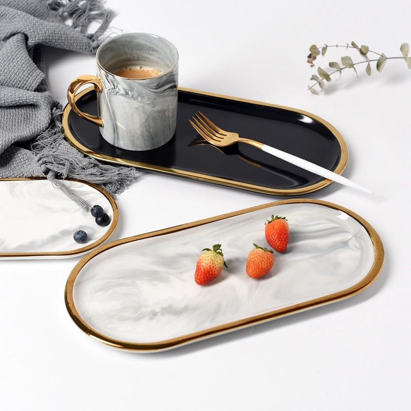 Lisslune | Marble Structure Ceramic Shelf