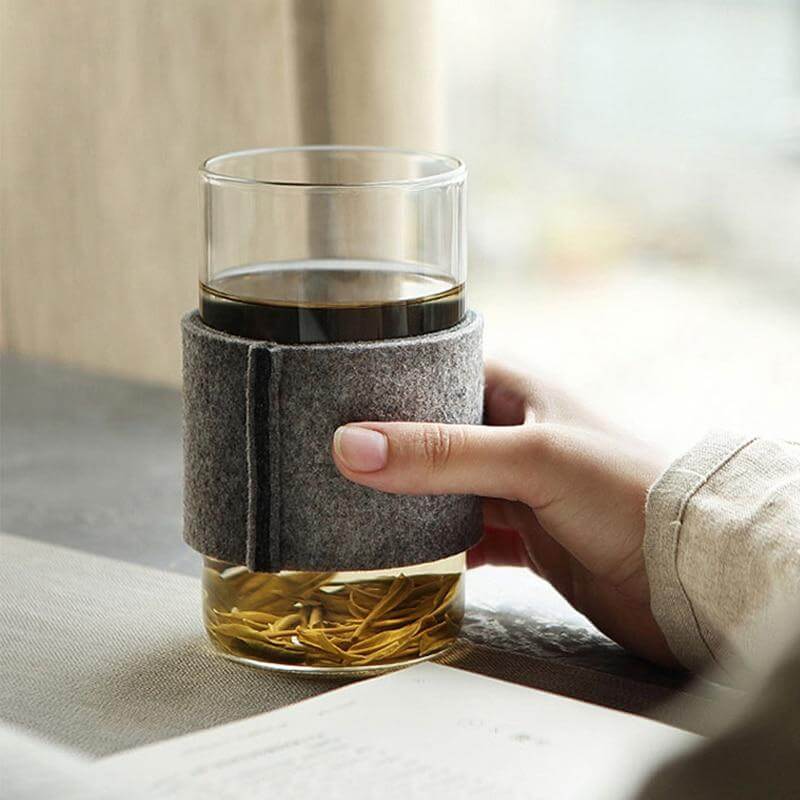 Lisslune | Creative Glass Tea Infuser with Wooden Lid