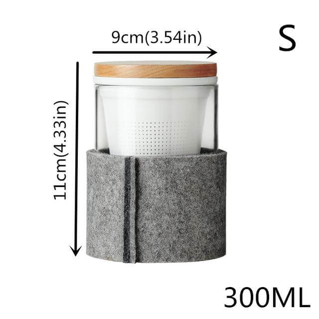 Lisslune | Creative Glass Tea Infuser with Wooden Lid