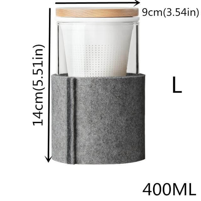 Lisslune | Creative Glass Tea Infuser with Wooden Lid