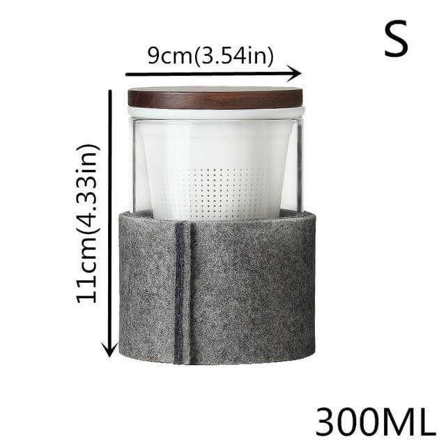 Lisslune | Creative Glass Tea Infuser with Wooden Lid