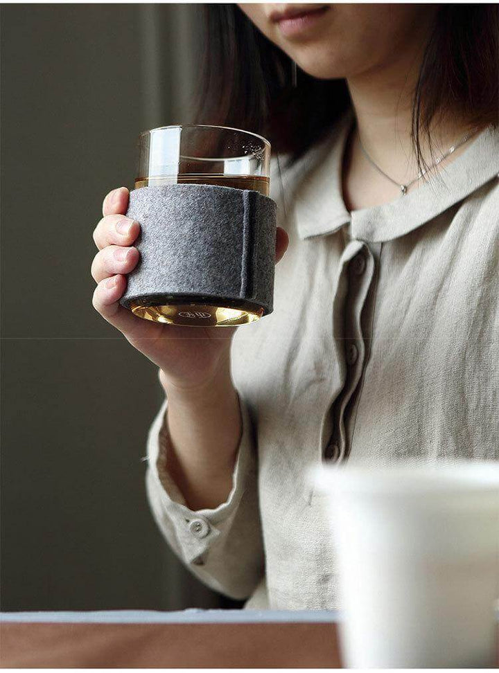 Lisslune | Creative Glass Tea Infuser with Wooden Lid