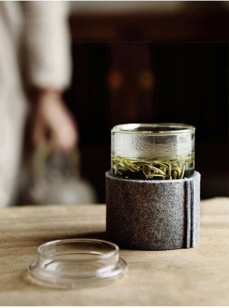 Lisslune | Creative Glass Tea Infuser with Wooden Lid
