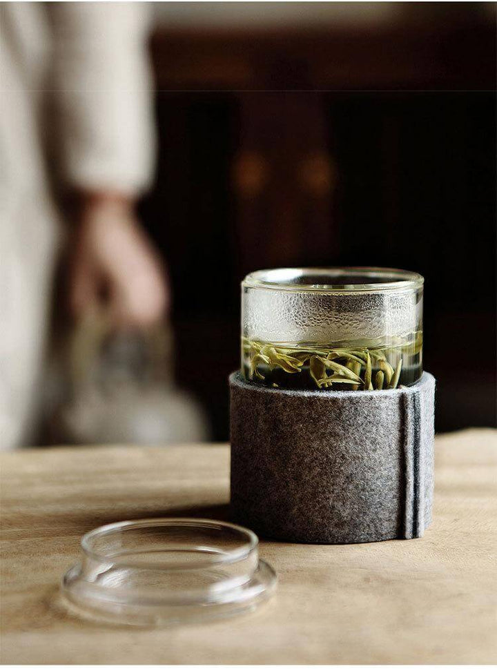 Lisslune | Creative Glass Tea Infuser with Wooden Lid
