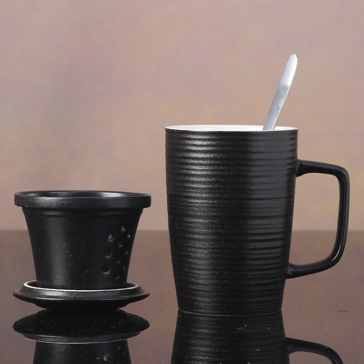 Lisslune | Ceramic Tea Infuser Mug With Lid