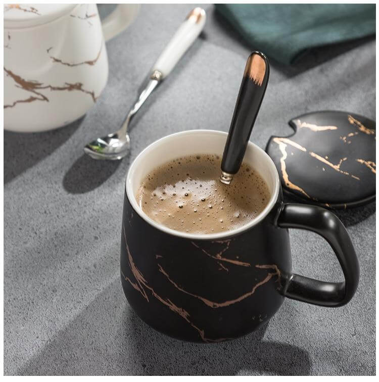 Lisslune | Elegant Marble Ceramic Coffee Mug Gift Set