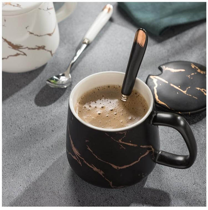 Lisslune | Elegant Marble Ceramic Coffee Mug Gift Set