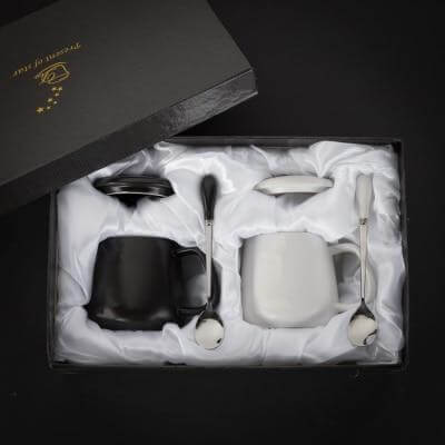 Lisslune | Elegant Marble Ceramic Coffee Mug Gift Set