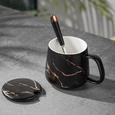 Lisslune | Elegant Marble Ceramic Coffee Mug Gift Set