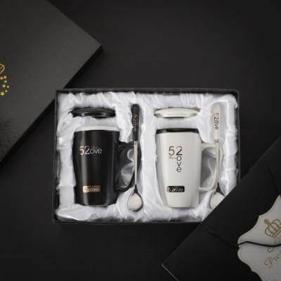Lisslune | Elegant Marble Ceramic Coffee Mug Gift Set