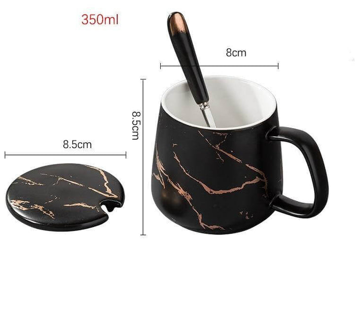 Lisslune | Elegant Marble Ceramic Coffee Mug Gift Set
