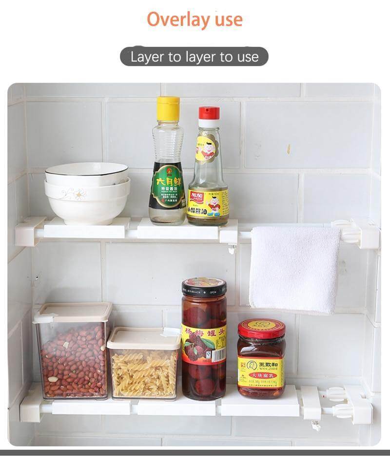 Lisslune | No-Drill Adjustable Kitchen Cabinet Organizer Rack