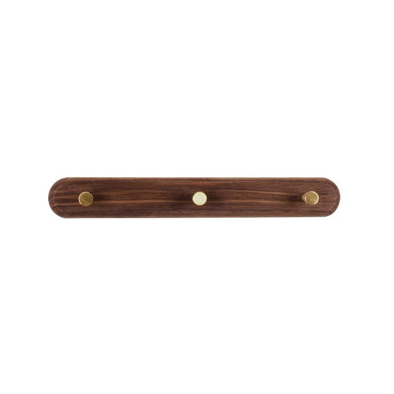 Lisslune | WandHout – Minimalistic wooden wall coat rack with brass hooks