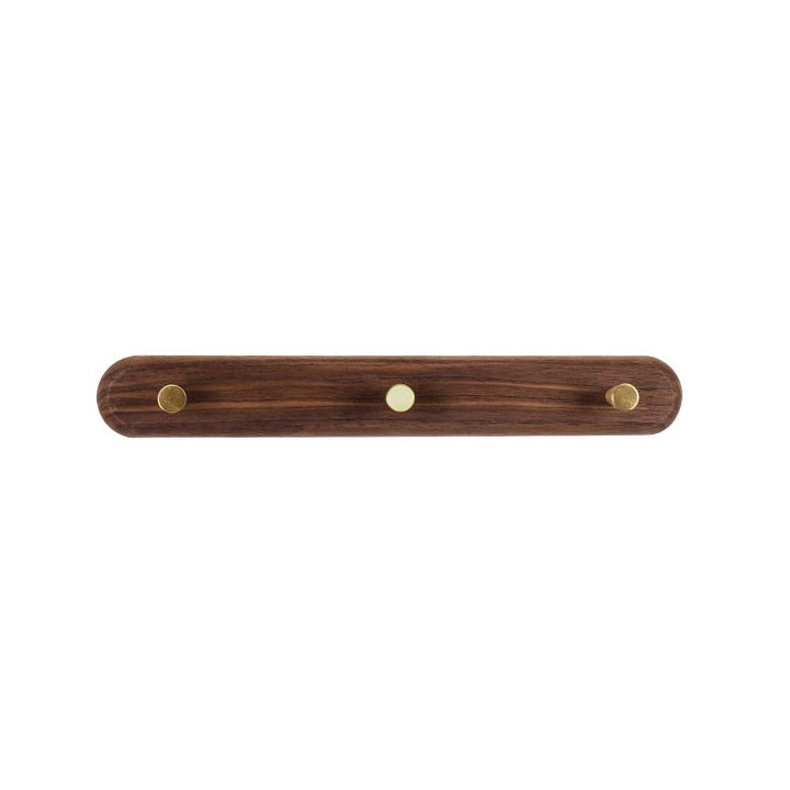 Lisslune | WandHout – Minimalistic wooden wall coat rack with brass hooks