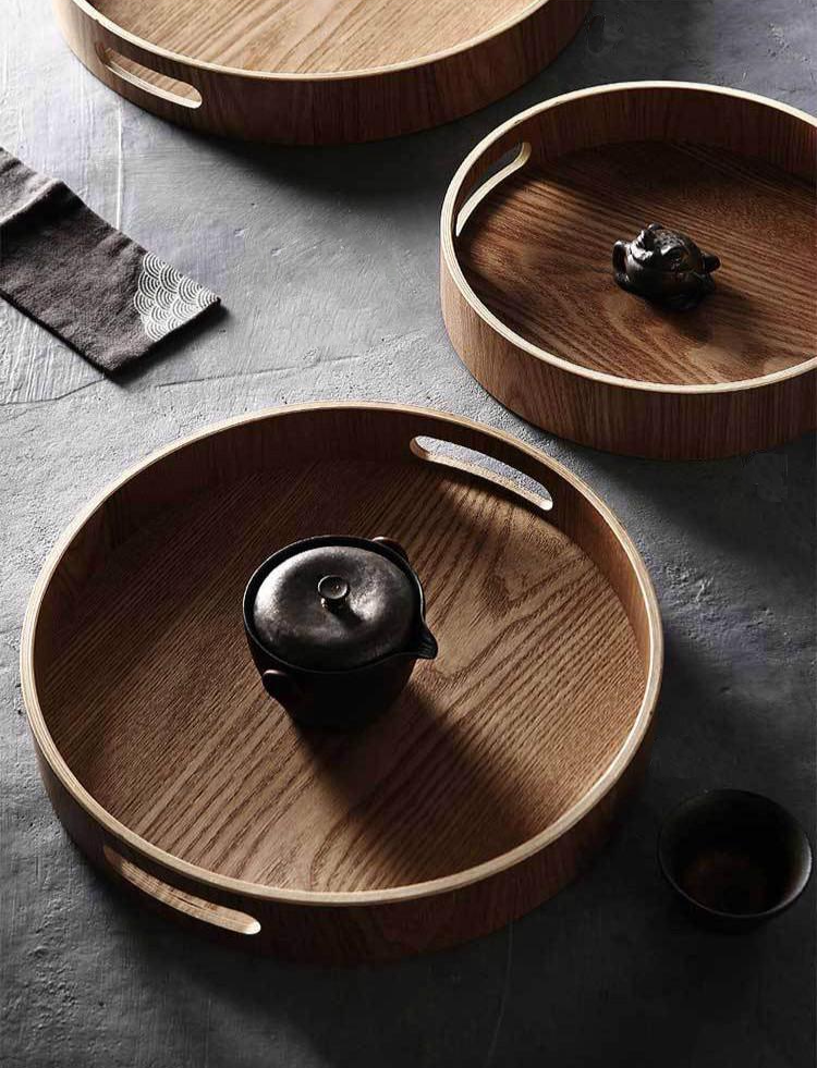 Lisslune | Slim, round serving trays made of wood