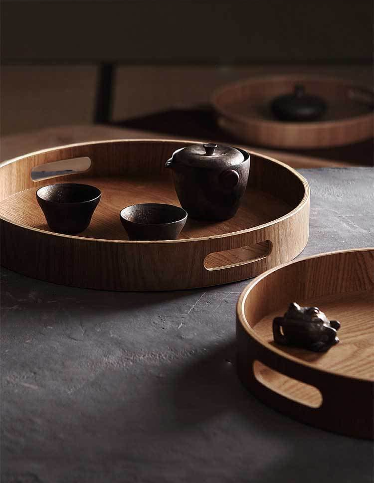 Lisslune | Slim, round serving trays made of wood