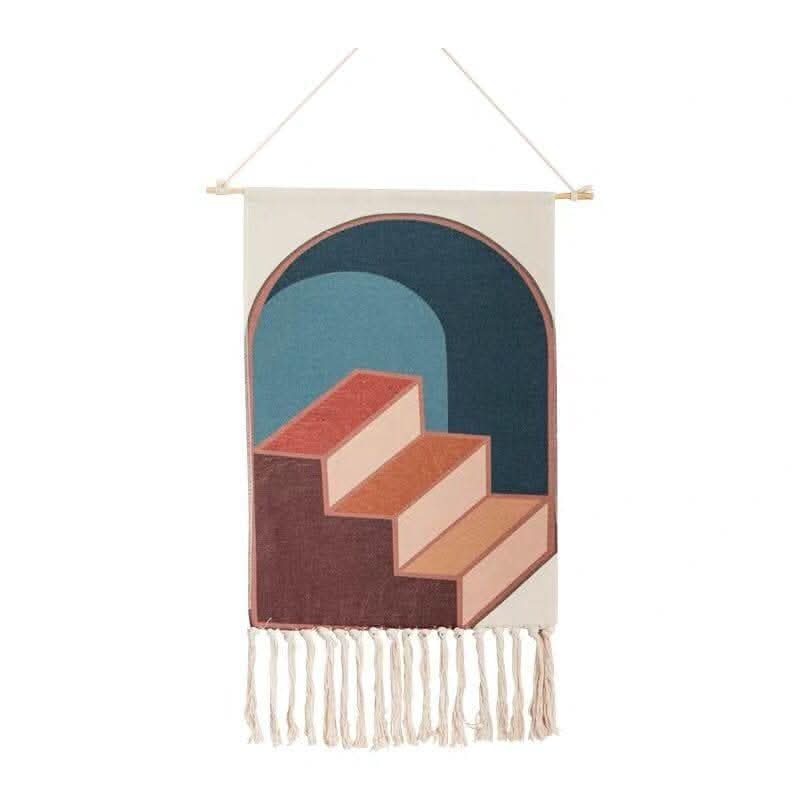 Lisslune | Handwoven Cotton Wall Tapestry with Geometric Pattern