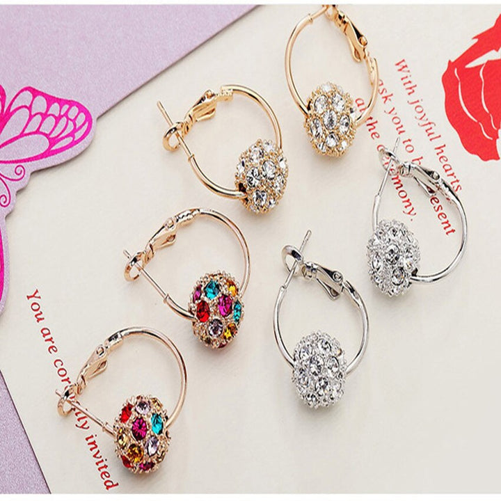 Skorter | Fashion Austrian Crystal Ball Gold/Silver Earrings