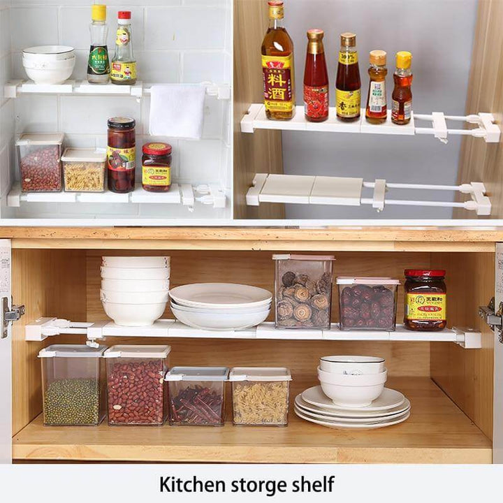 Lisslune | No-Drill Adjustable Kitchen Cabinet Organizer Rack