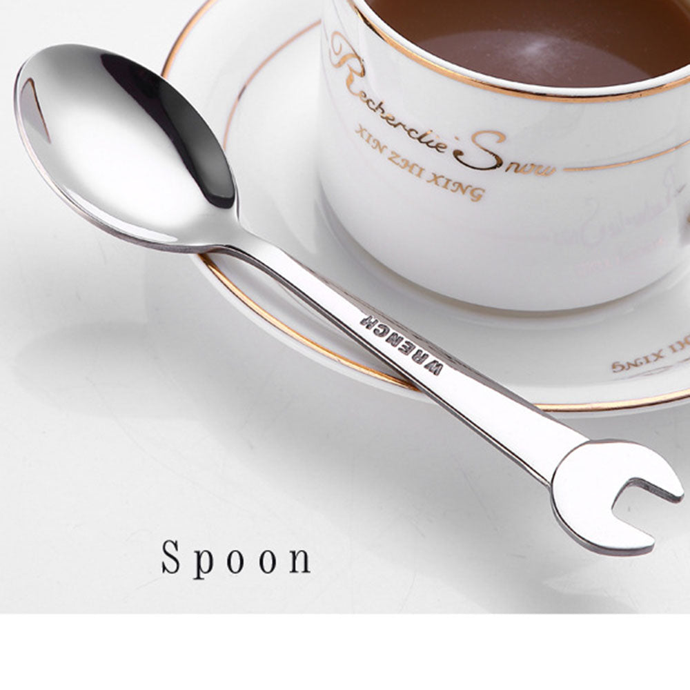 Lisslune | Creative Wrench Shape Fork Spoon Cutlery Set