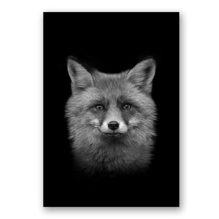 Lisslune | Nature Wild Animals Africa Wildlife Black White - Canvas Wall Art Painting