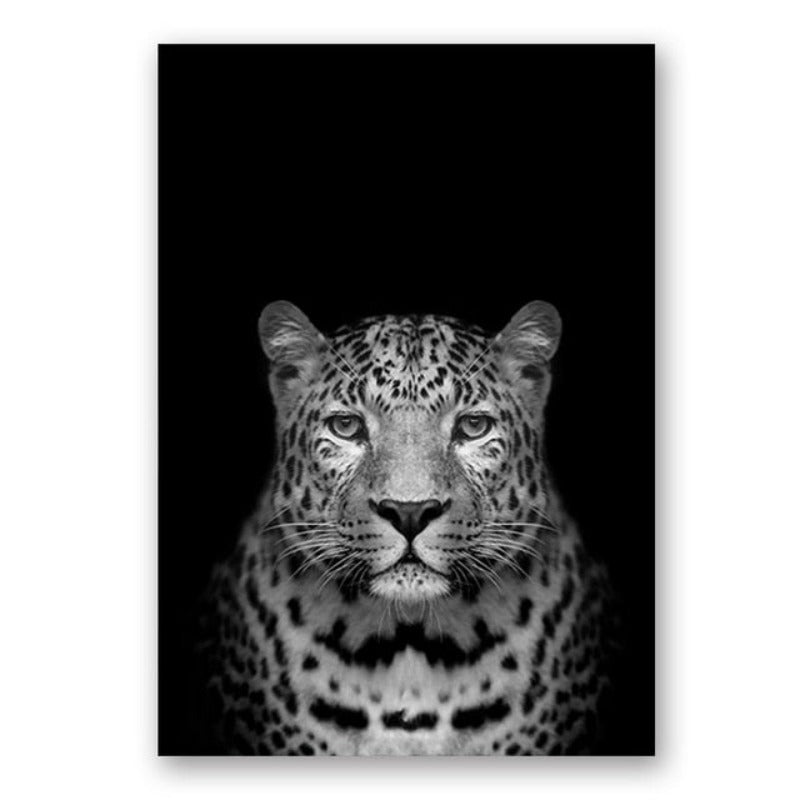 Lisslune | Nature Wild Animals Africa Wildlife Black White - Canvas Wall Art Painting