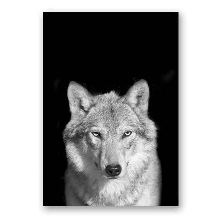 Lisslune | Nature Wild Animals Africa Wildlife Black White - Canvas Wall Art Painting
