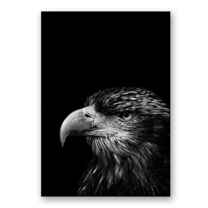Lisslune | Nature Wild Animals Africa Wildlife Black White - Canvas Wall Art Painting