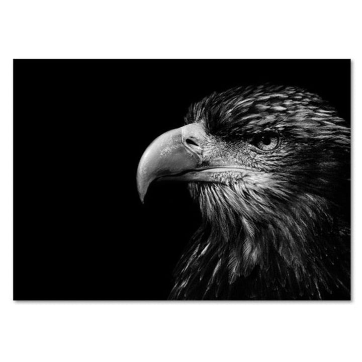Lisslune | Nature Wild Animals Africa Wildlife Black White - Canvas Wall Art Painting