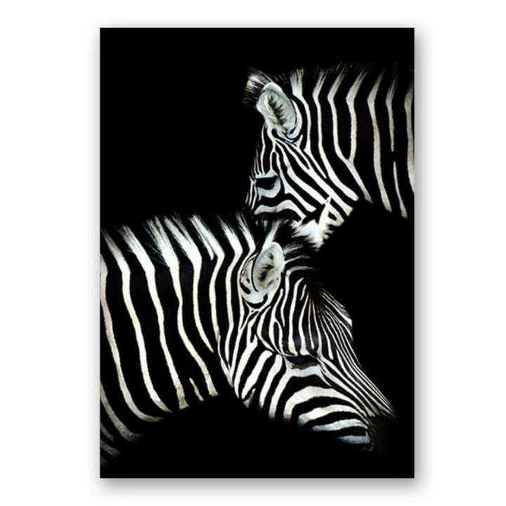 Lisslune | Nature Wild Animals Africa Wildlife Black White - Canvas Wall Art Painting
